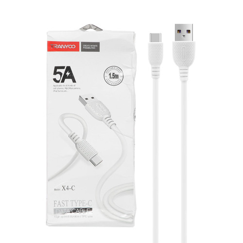 کابل شارژ فست 1.5 متری TRANYOO Type-C مدل X4-I - سفید