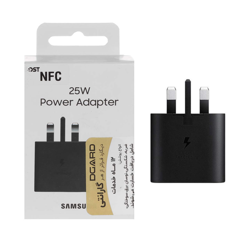 شارژر دیواری فست و PD تک پورت Samsung مدل EP-T2510 25W - مشکی - اصلی (شش ماهه DST + بیمه نامه 12 ماهه DGARD) مجهز به فناوری NFC