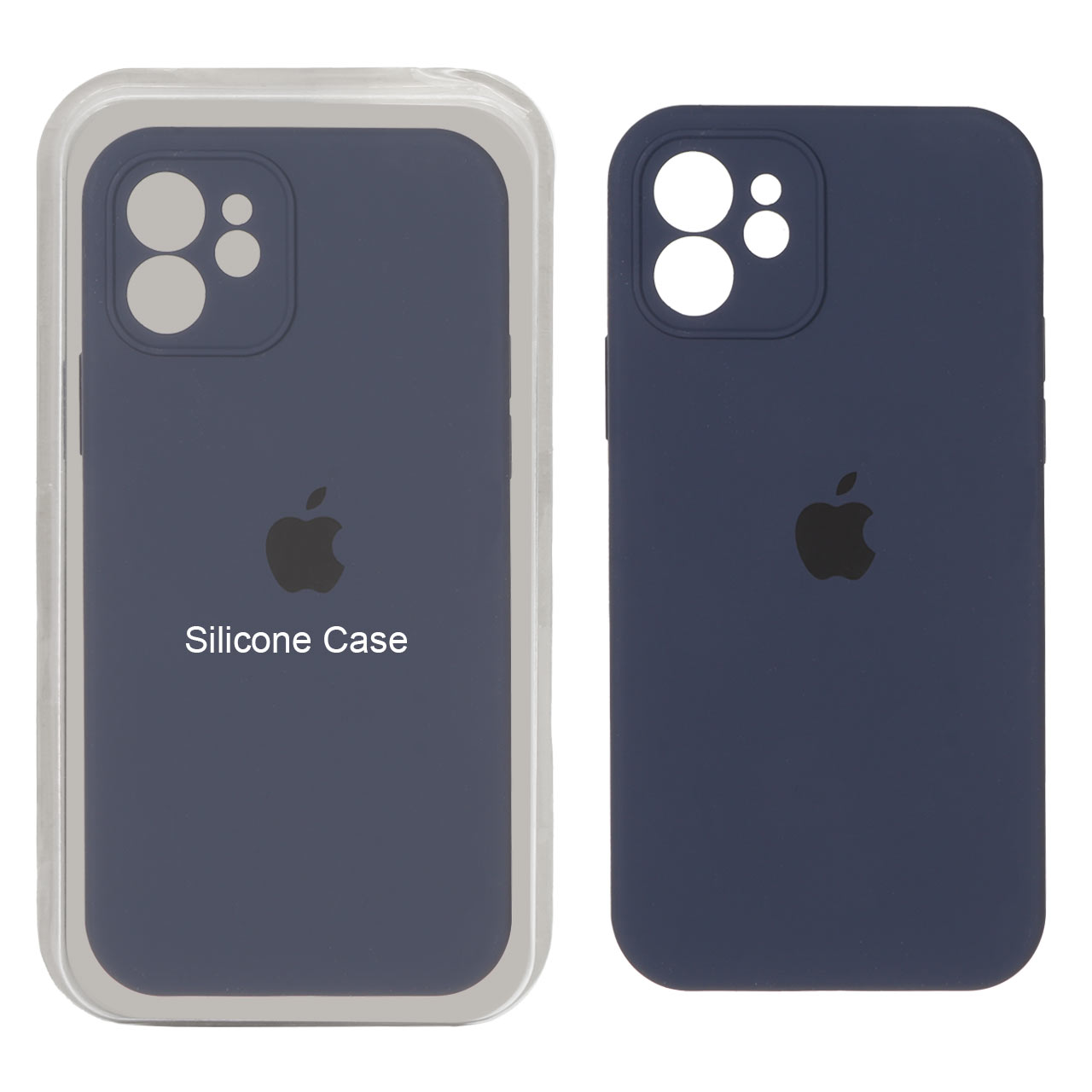 قاب سیلیکونی پاک کنی محافظ لنزدار اورجینال Apple iPhone 12 - سرمه ای تیره (پک اصلی)