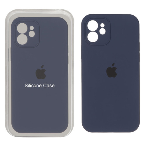 قاب سیلیکونی پاک کنی محافظ لنزدار اورجینال Apple iPhone 12 - سرمه ای تیره (پک اصلی)