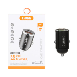 شارژر فندکی PD و فست دو پورت Liami مدل CC.LM-81 38W - مشکی (گارانتی شش ماهه شرکتی)