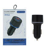 شارژر فندکی فست و PD دو پورت مدل CC(PD+QC) 38W - مشکی - BSA