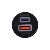 شارژر فندکی فست و PD دو پورت مدل CC(PD+QC) 38W - مشکی - BSA