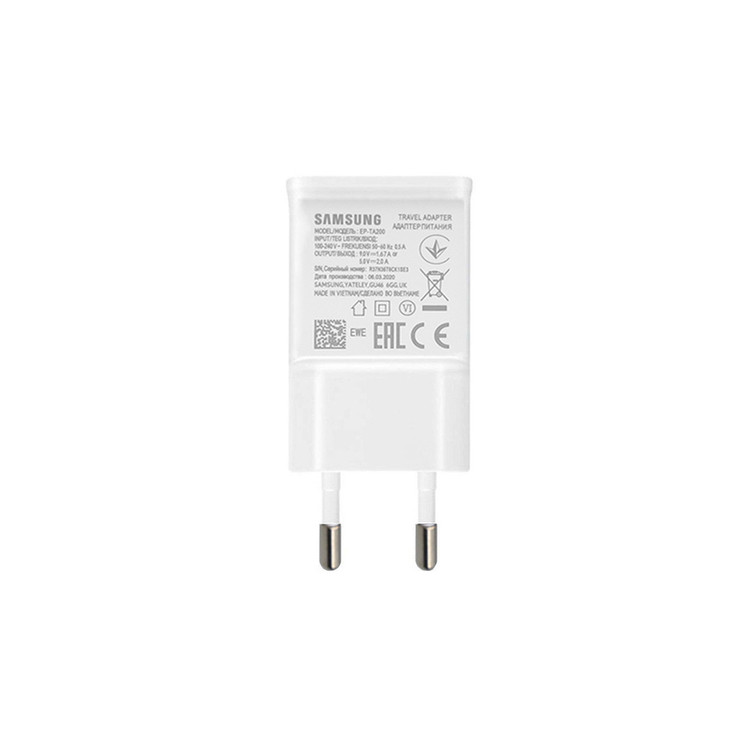 شارژر دیواری فست Samsung مدل EP-TA200 همراه کابل اندروید سفید (گارانتی پارتیان پایا)