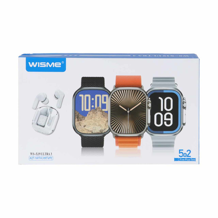 پک ساعت هوشمند WISME مدل WS-X19 ULTRA 3 - مشکی - DST (گارانتی شش ماهه)