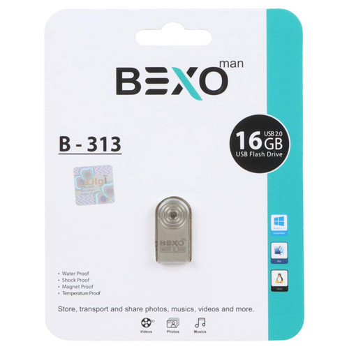 فلش مموری BEXO USB2.0 مدل B-313 ظرفیت 16GB - نقره ای (گارانتی داده پردازی آواتک)