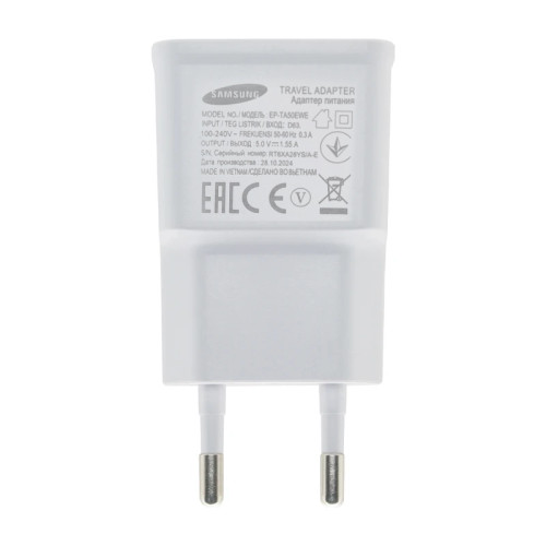 شارژر دیواری تک پورت Samsung مدل EP-TA50EWE - سفید (گارانتی شش ماهه نیکان همراه)