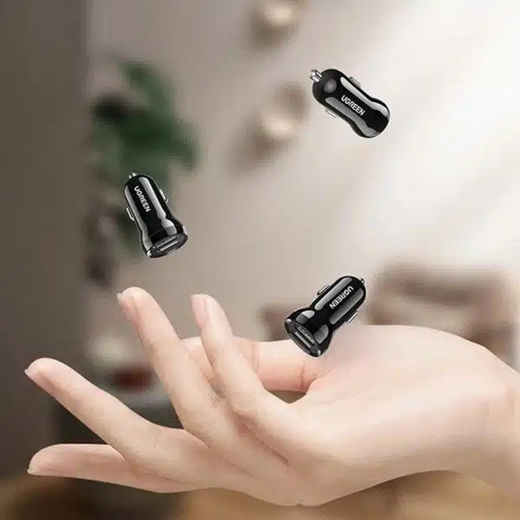 شارژر فندکی فست دو پورت UGREEN 12W مدل ED018-50875 - مشکی (گارانتی 18 ماهه آسان پیشرو)