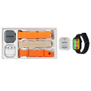 پک ساعت هوشمند و ایرفون بی سیم Wisme مدل WISME-X26 - مشکی - DST (گارانتی شش ماهه) - پک ضعیف